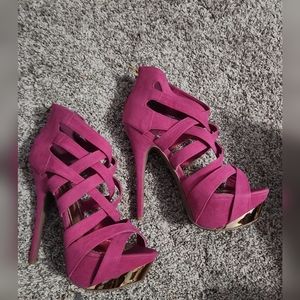 Hot Pink Liliana Platform Stilettos